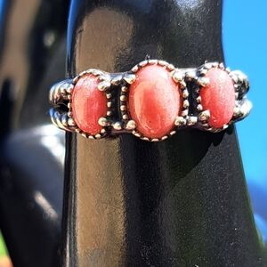 COPY - Southwest Pink Rhodonite sterling silver ring